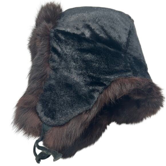Vintage USSR Soviet Ushanka Genuine Fur Ear Flap Trapper Hat Quilted Size 54.5 main image 11
